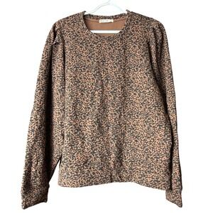 Marine Layer Brown and Black Patterned Sweatshirt